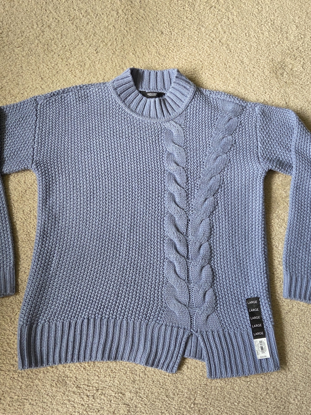 NWT Simply Vera Vera Wang Blue Sweater Size L